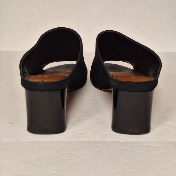 Donald J Pliner Ellis Sandals 7.5 Black Block‎ Heel Open Toe Slip On Slide Mule - Picture 5 of 9